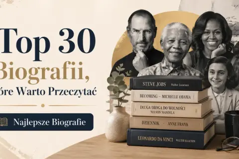 Top 30 biografii, które warto przeczytać. Na stosie książek m.in. o Steve'ie Jobsie, Michelle Obamie, Nelsonie Mandeli, Annie Frank i Leonardo da Vinci.