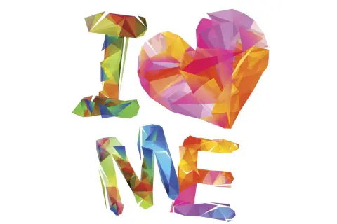 Kolorowe litery tworzą napis "I LOVE ME", symbolizujący egoizm w związku.