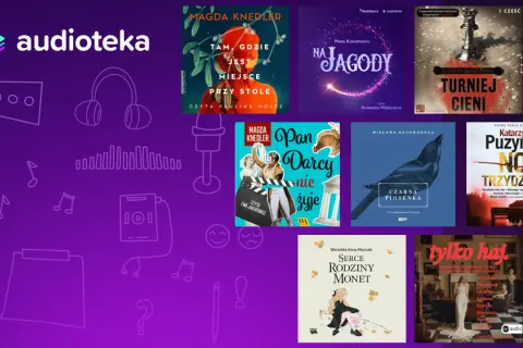 Kolekcja audiobooków polskich pisarek: Magda Knedler, Maria Konopnicka, Elżbieta Cherezińska, Wisława Szymborska, Katarzyna Puzyńska, Weronika Anna Marczak.